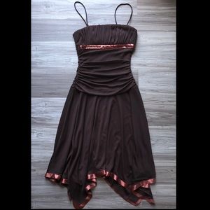 Brown Spaghetti Strap Dress